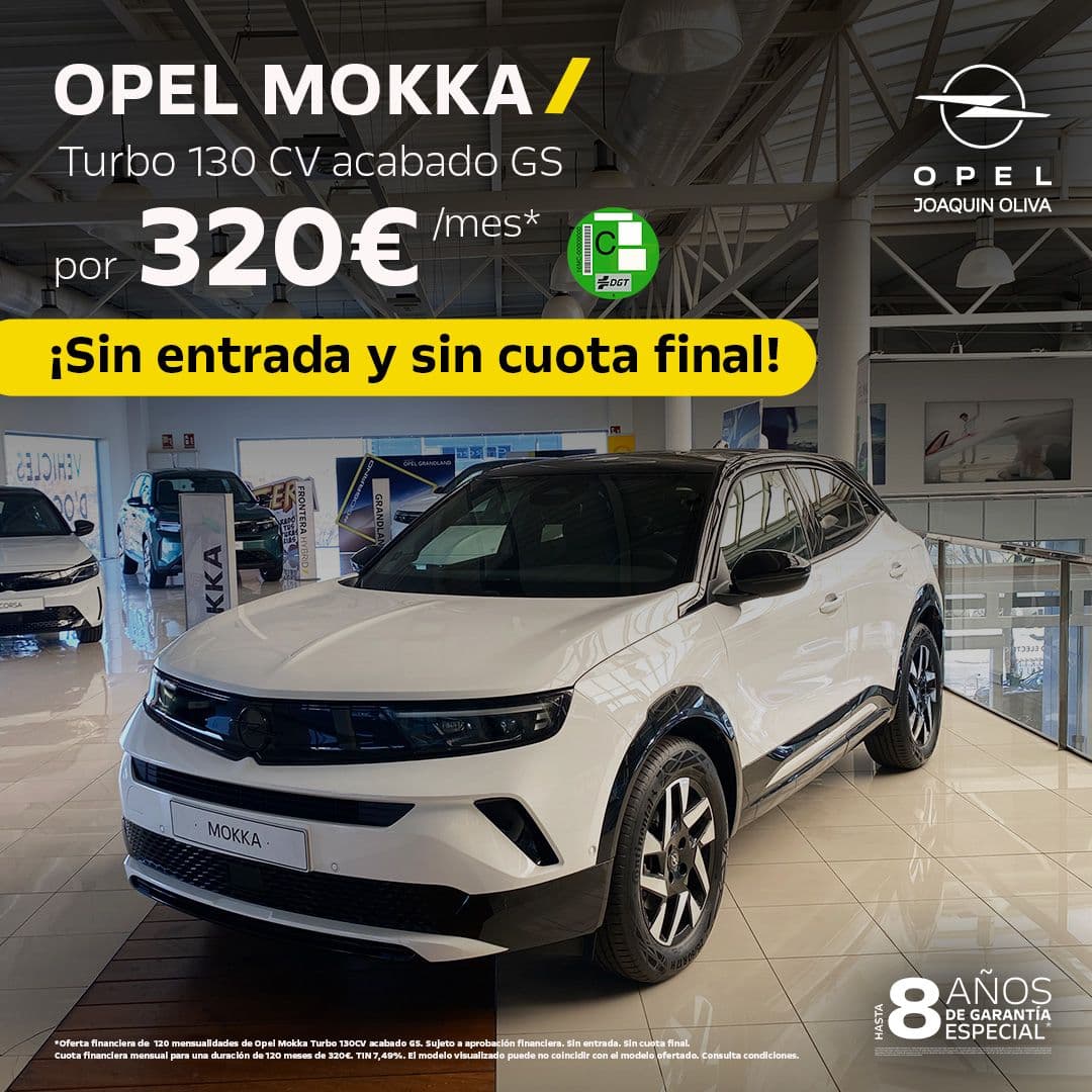 ¡Estrena tu Opel Mokka GS sin entrada y sin cuota final!